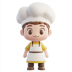 Obraz premium baker, 3d style imitation, cartoon icon, white background