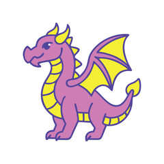 Cute fantasy dragon with wings