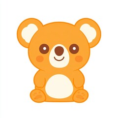 Fototapeta premium Adorable Orange Koala Bear Cartoon Illustration