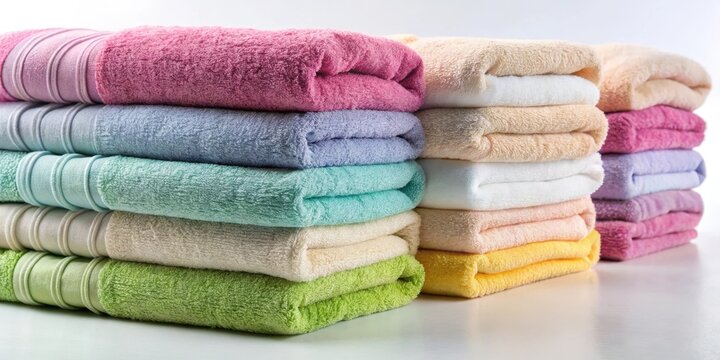 Soft and absorbent terry cloth bath towels with a gentle texture, showcasing their plush pile