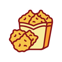 Crispy fast food chicken nuggets