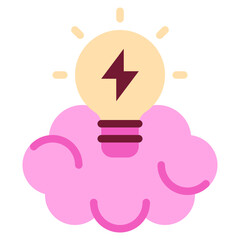 Bright Light Bulb with Creative Cloud Design