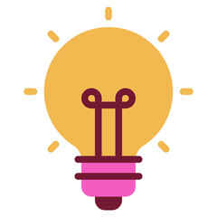 Bright and Colorful Light Bulb Icon for Ideas