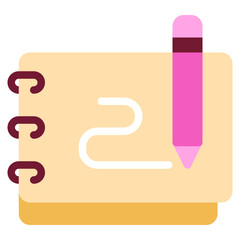 Colorful Notebook with Pencil for Note-Taking