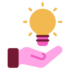 Hand Holding a Light Bulb Symbolizing Ideas