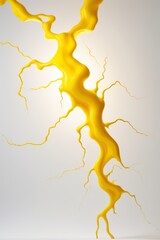yellow liquid splashes from a crack in the shape of a tree