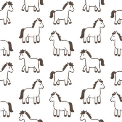 Playful Horse Seamless Pattern