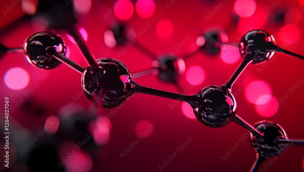 Poster Molecular Structure in Red Background