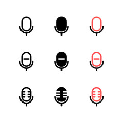 Mic icon set. Microphone icon set. Sound, Audio, Noise icon.
