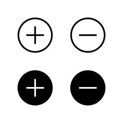 Plus and Minus icon. Add and Remove icon.