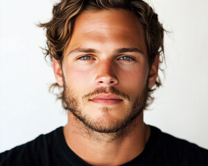 Fototapeta premium Man portrait on white background