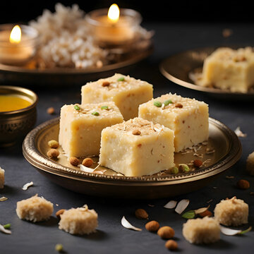 Coconut barfi or nariyal Burfi or barfee