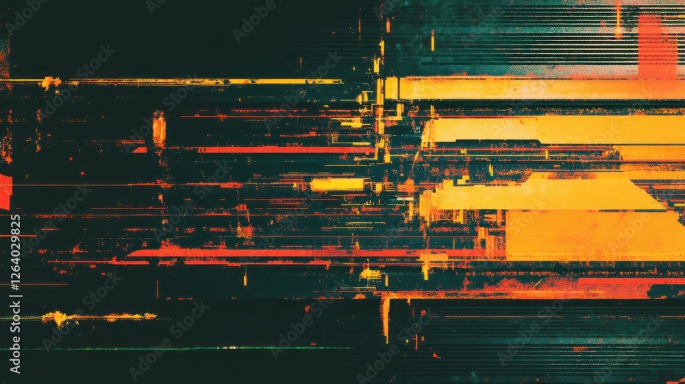 Poster abstract digital artwork featuring vibrant colors and dynamic lines, creating a sense of movement an