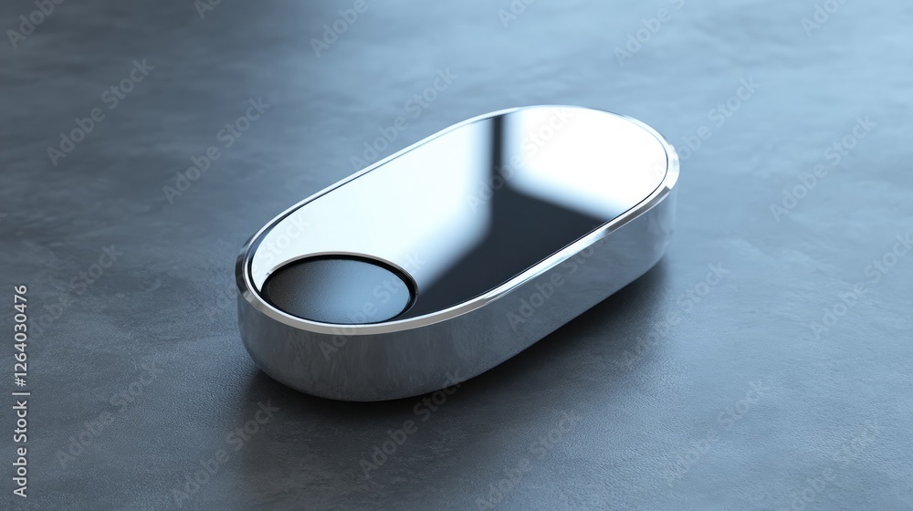 Poster a high-tech silver device rendered in 3d, showing off its smooth, digital surface and modern design 