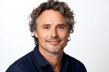 Man portrait on white background