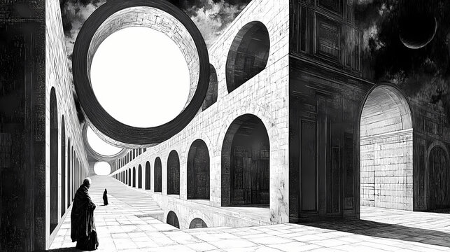 Circular enigma: the paradox of perspective. Architectural Paradoxes. Illustration