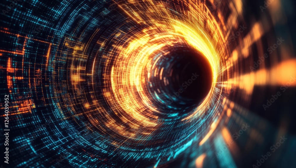 Poster digital tunnel abstract futuristic