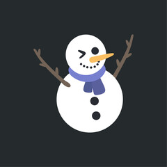 Vector illustration of a snowman. Snowman flat design.