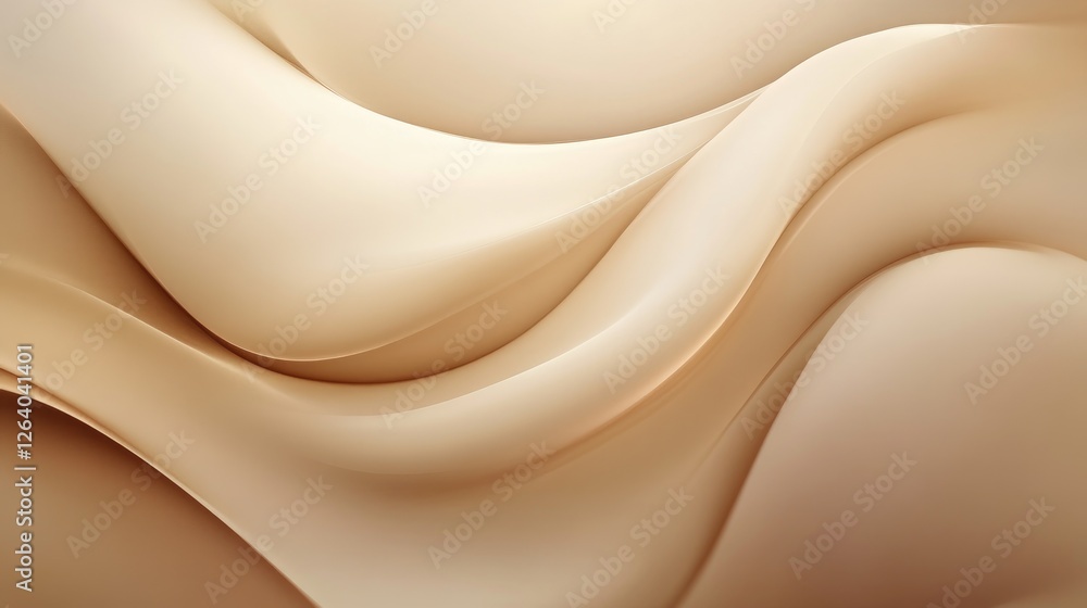 Poster Abstract smooth curves of shapes twisting and turning, with a soft, flowing visual appearance on a gradient backdrop.