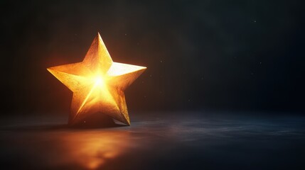 A prestigious golden star trophy on a dark, moody background with a gentle spotlight illuminating it.