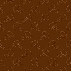 Seamless pattern mushroom line icon.
