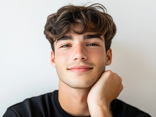 Fototapeta premium Man portrait on white background