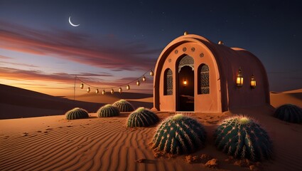 Cave in a desert taken by ramadan time