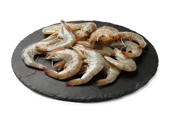 Fresh raw shrimps isolated on white. Sea food