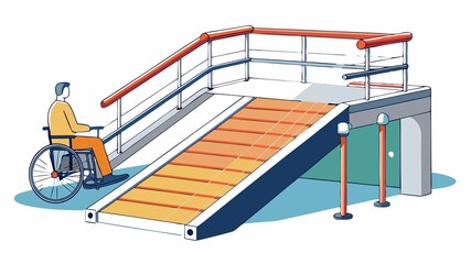 Naklejka premium The ramp facilitates ease of movement, ensuring accessibility and inclusivity for all passengers.