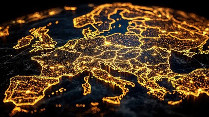 Illuminated Europe: A Nighttime View of European Cities