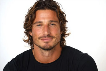 Fototapeta premium Man portrait on white background