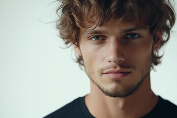 Fototapeta premium Man portrait on white background