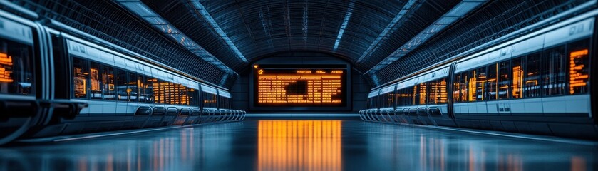 Futuristic Bus Terminal with Sleek Architectural Design and Cutting Edge Lighting A Sci Fi Inspired Vision of Modern Transportation Infrastructure