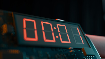 The clock on the dynamite bomb has only one second left.3d rendering