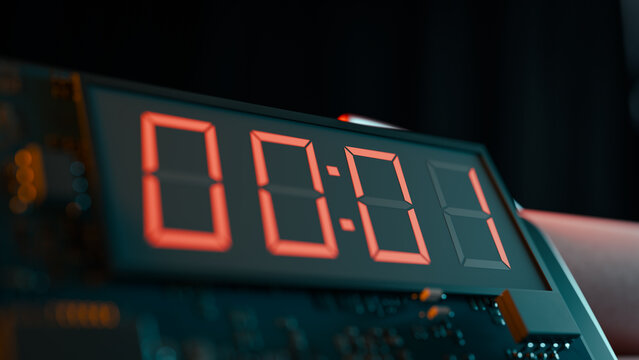 The clock on the dynamite bomb has only one second left.3d rendering