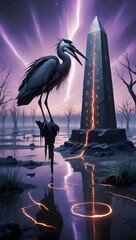 Heron abstract background image generated with ai