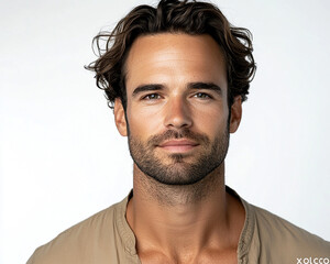 Fototapeta premium Man portrait on white background