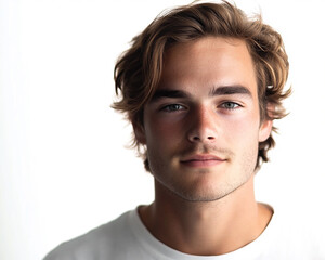 Fototapeta premium Man portrait on white background