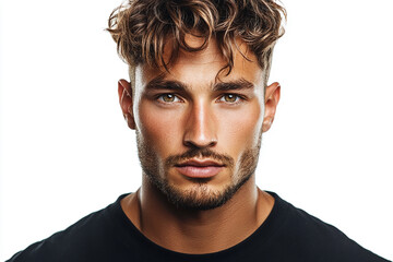 Fototapeta premium Man portrait on white background