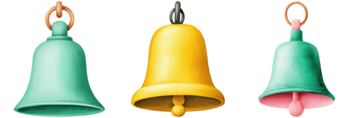 Colorful Decorative Bells in Various Styles for Festive Decor
