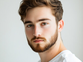Fototapeta premium Man portrait on white background