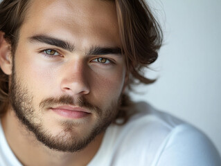 Fototapeta premium Man portrait on white background