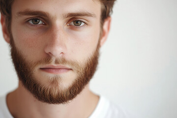 Naklejka premium Man portrait on white background