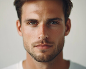 Obraz premium Man portrait on white background