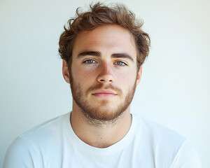 Fototapeta premium Man portrait on white background