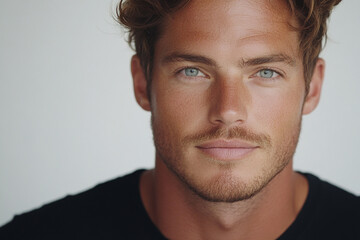 Fototapeta premium Man portrait on white background