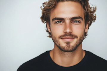 Fototapeta premium Man portrait on white background