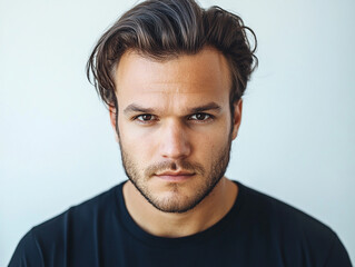 Fototapeta premium Man portrait on white background