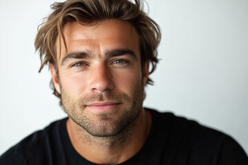 Obraz premium Man portrait on white background