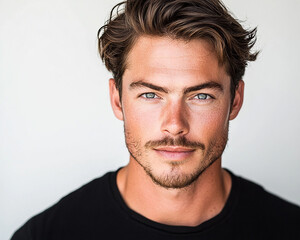 Man portrait on white background